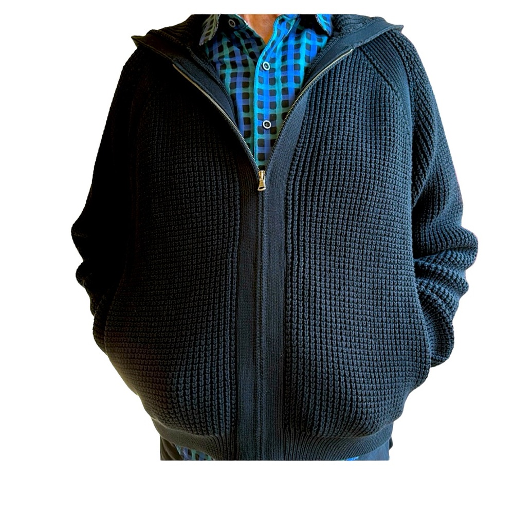 VINCE black loosely woven cotton hoodie, Large, NWT